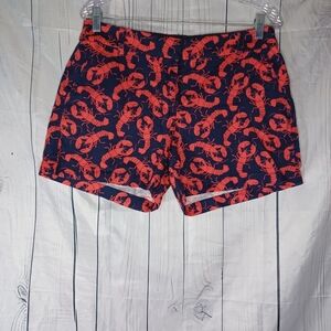 J.Crew Factory Navy and Red Lobster Print Shorts